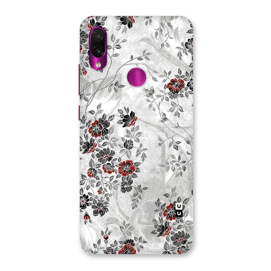 Pleasing Grey Floral Back Case for Redmi Note 7 Pro