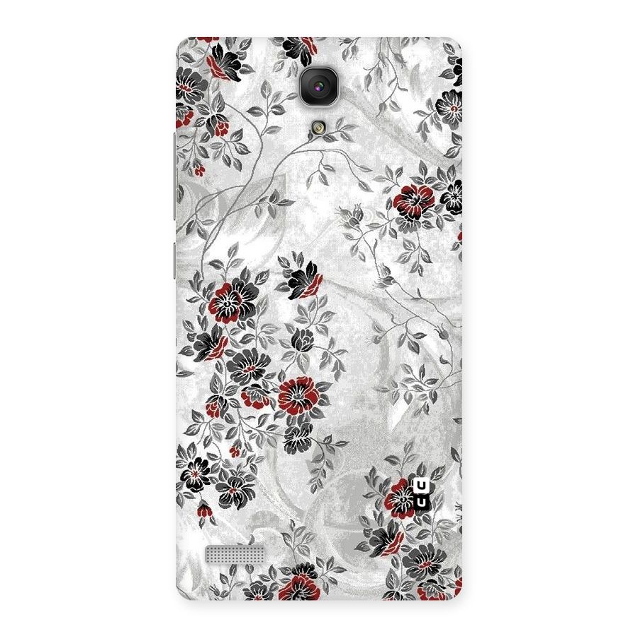 Pleasing Grey Floral Back Case for Redmi Note Prime