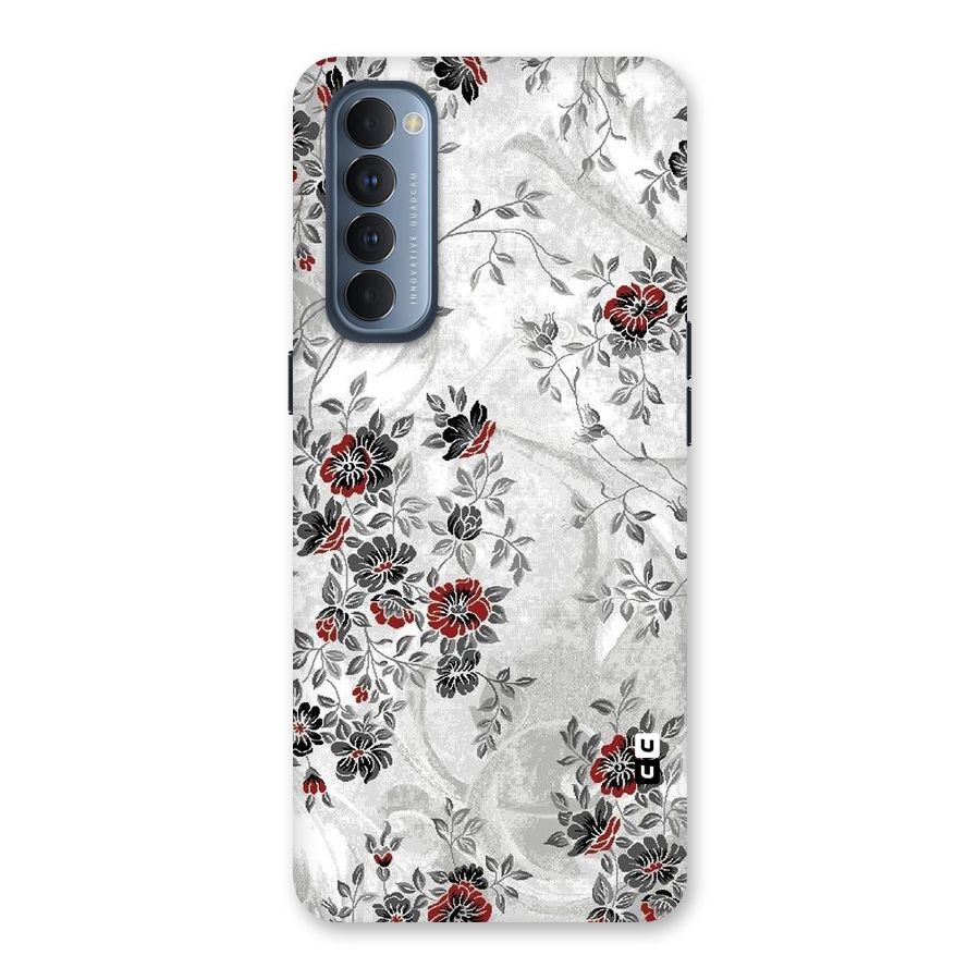 Pleasing Grey Floral Back Case for Reno4 Pro