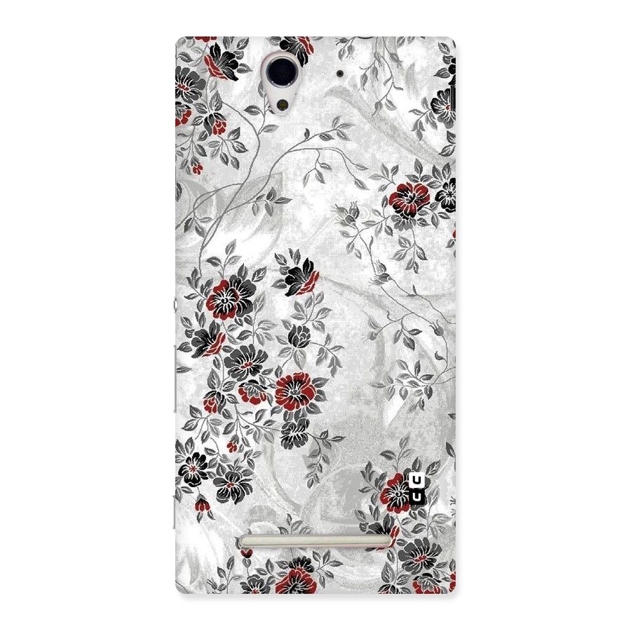 Pleasing Grey Floral Back Case for Sony Xperia C3