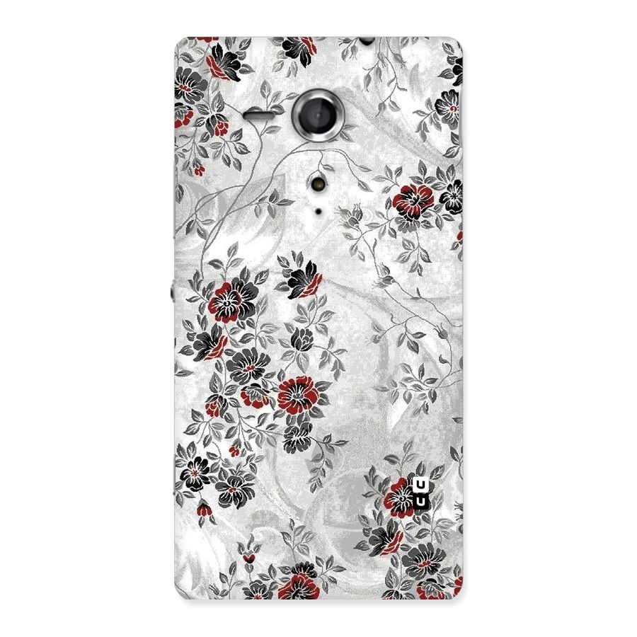 Pleasing Grey Floral Back Case for Sony Xperia SP