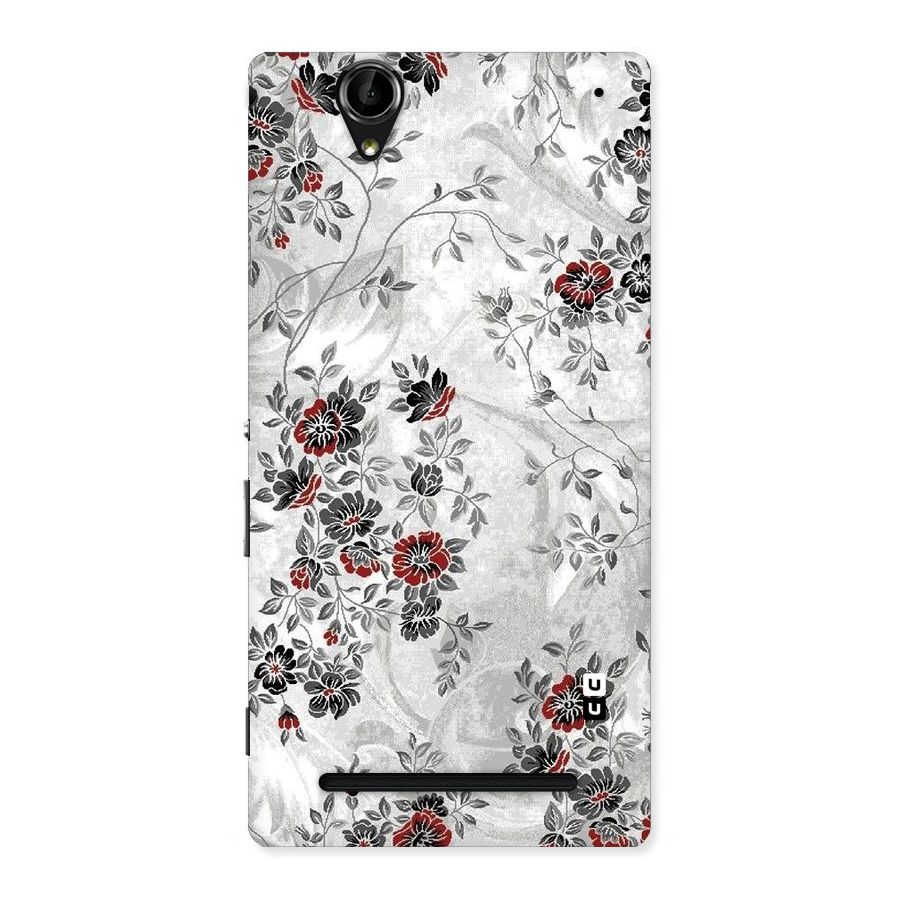 Pleasing Grey Floral Back Case for Sony Xperia T2