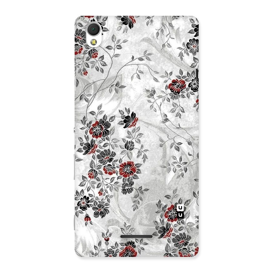 Pleasing Grey Floral Back Case for Sony Xperia T3