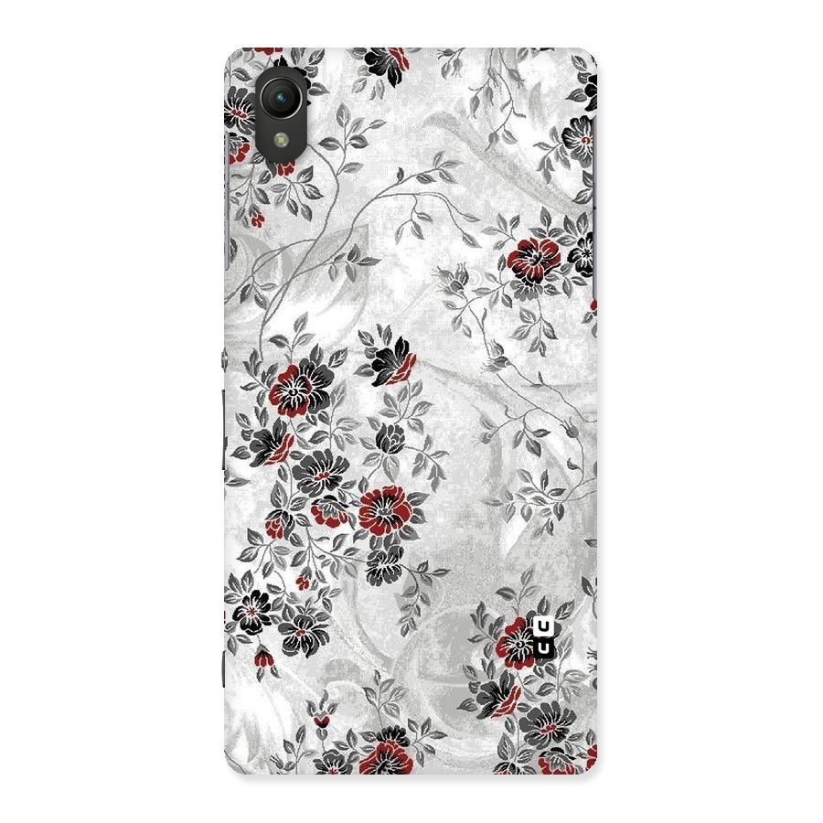 Pleasing Grey Floral Back Case for Sony Xperia Z2