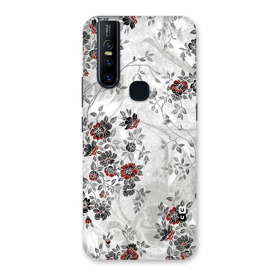 Pleasing Grey Floral Back Case for Vivo V15