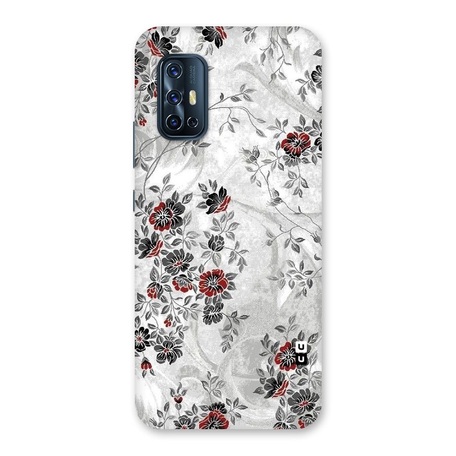 Pleasing Grey Floral Back Case for Vivo V17