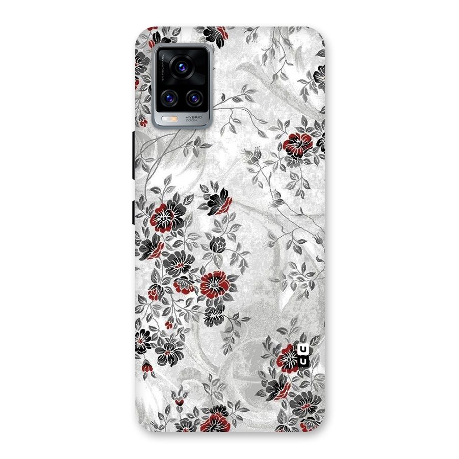 Pleasing Grey Floral Back Case for Vivo V20 Pro