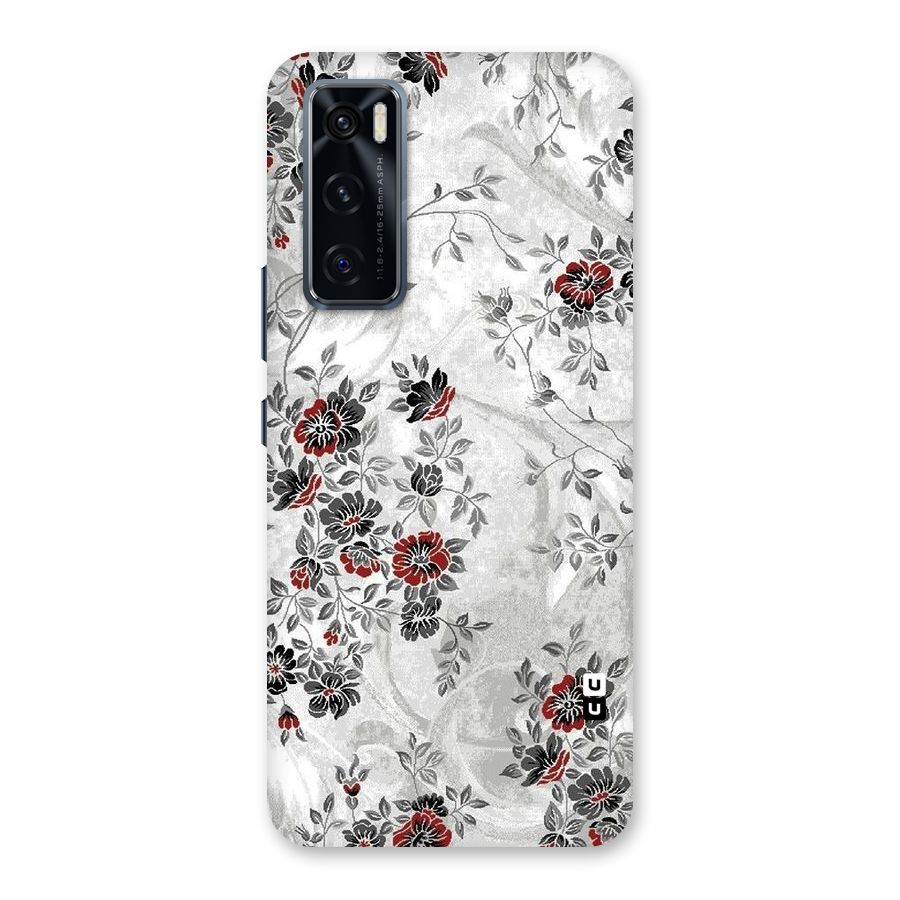Pleasing Grey Floral Back Case for Vivo V20 SE