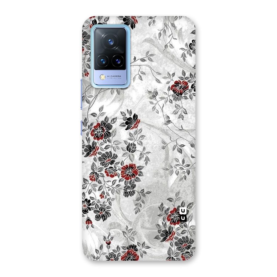 Pleasing Grey Floral Back Case for Vivo V21 5G