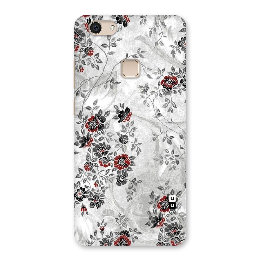 Pleasing Grey Floral Back Case for Vivo V7