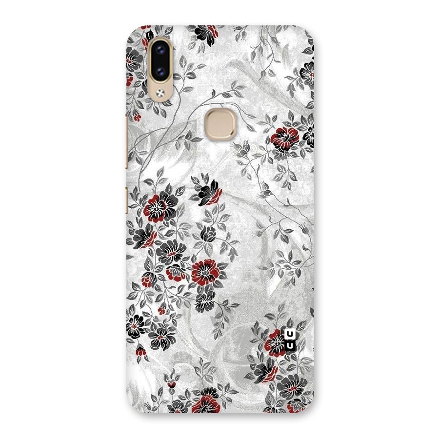 Pleasing Grey Floral Back Case for Vivo V9 Youth
