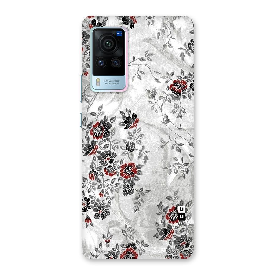 Pleasing Grey Floral Back Case for Vivo X60 Pro