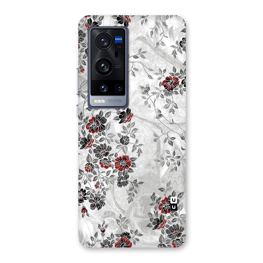 Pleasing Grey Floral Back Case for Vivo X60 Pro Plus