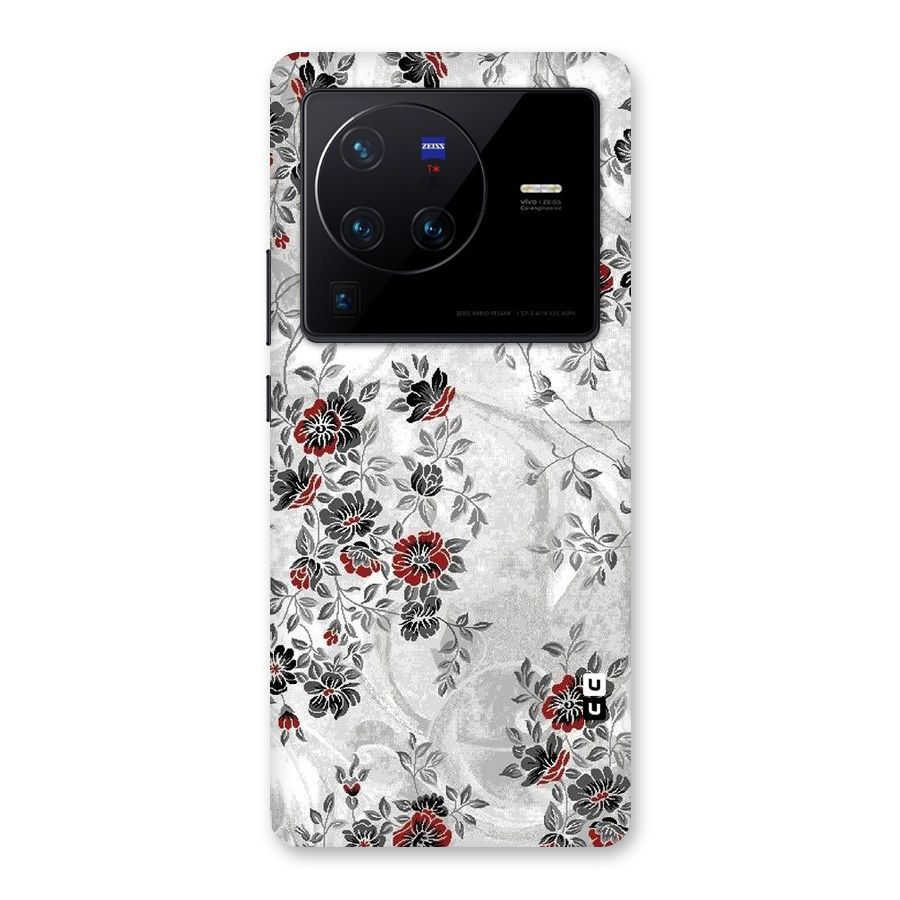 Pleasing Grey Floral Back Case for Vivo X80 Pro
