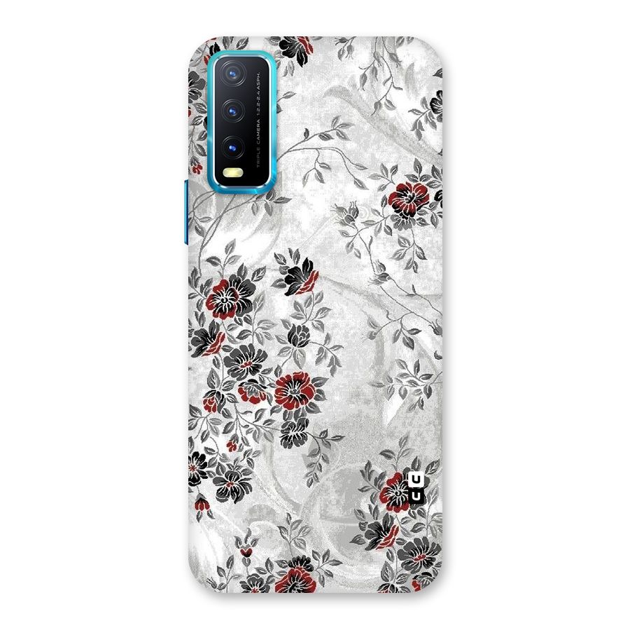 Pleasing Grey Floral Back Case for Vivo Y20