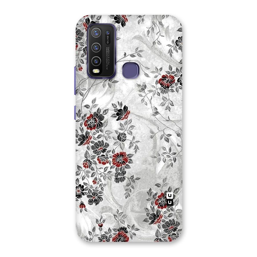 Pleasing Grey Floral Back Case for Vivo Y30