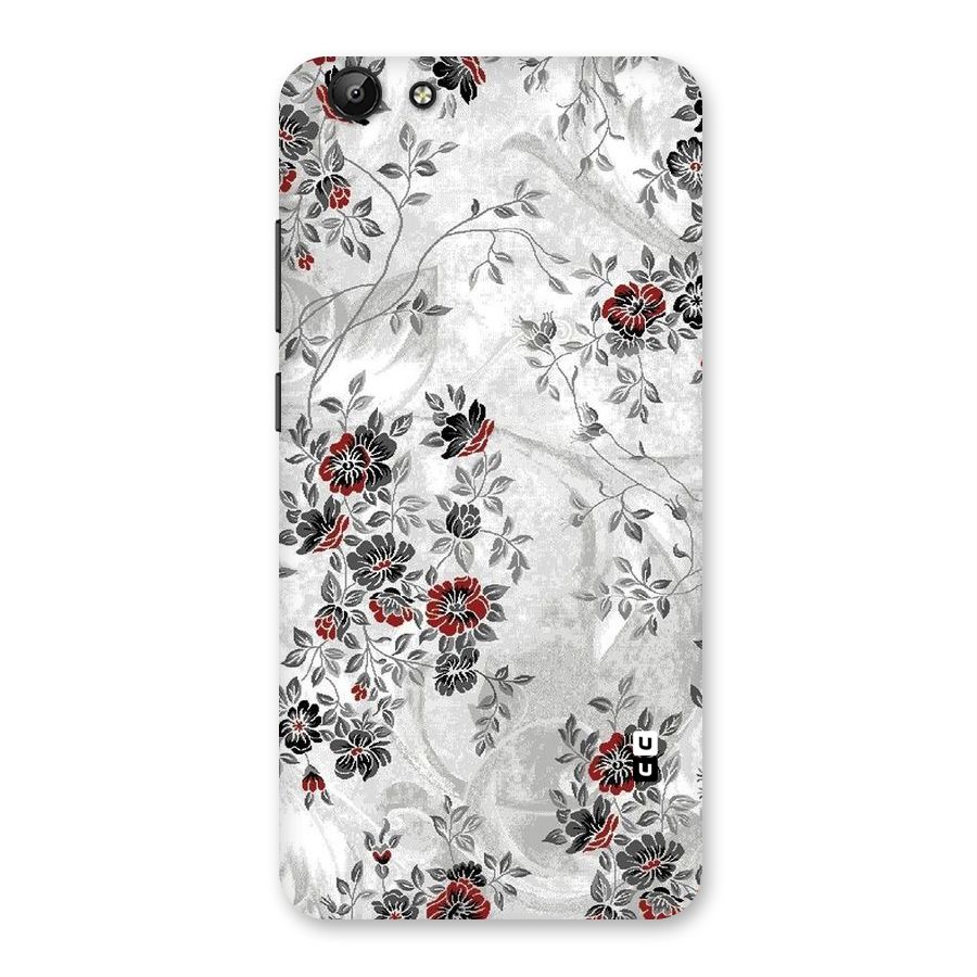 Pleasing Grey Floral Back Case for Vivo Y69