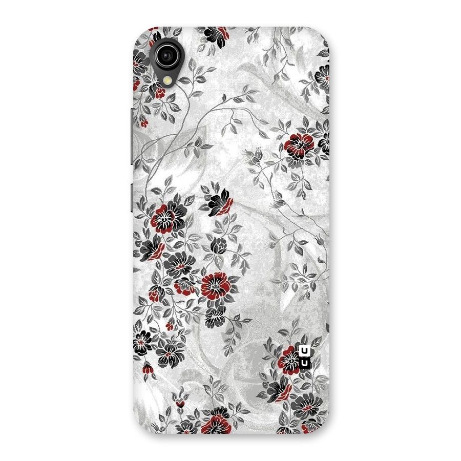 Pleasing Grey Floral Back Case for Vivo Y90