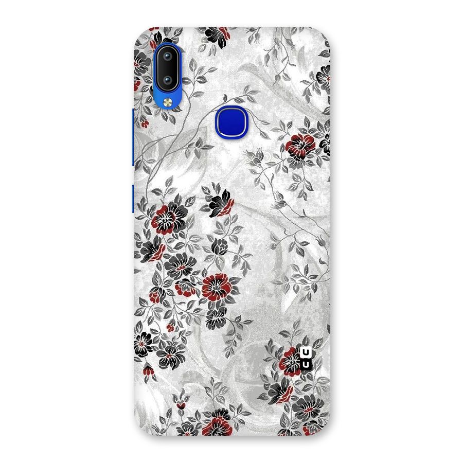 Pleasing Grey Floral Back Case for Vivo Y91