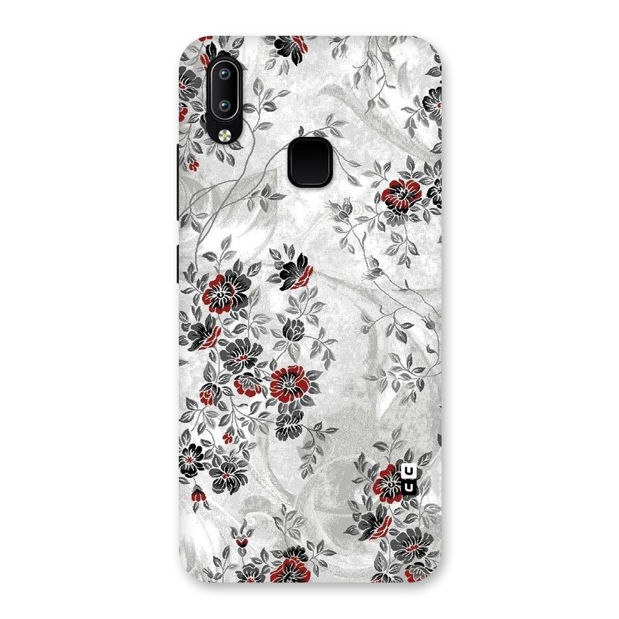 Pleasing Grey Floral Back Case for Vivo Y93