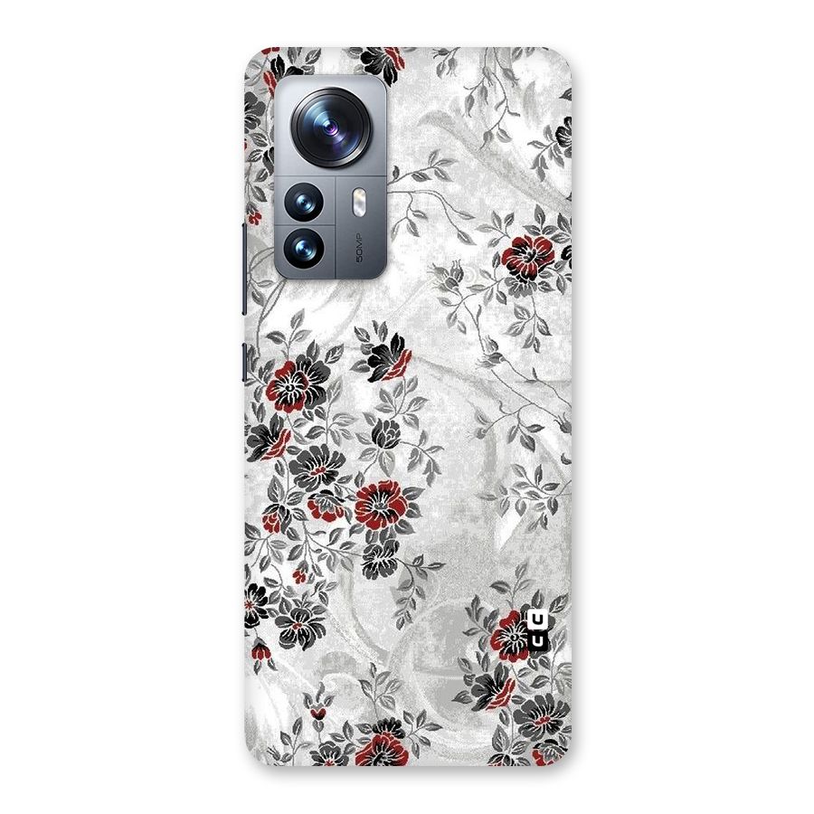 Pleasing Grey Floral Back Case for Xiaomi 12 Pro