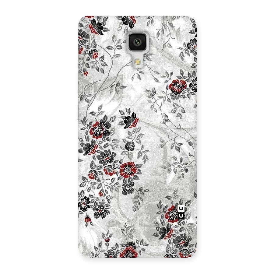 Pleasing Grey Floral Back Case for Xiaomi Mi 4
