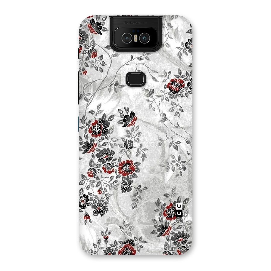 Pleasing Grey Floral Back Case for Zenfone 6z