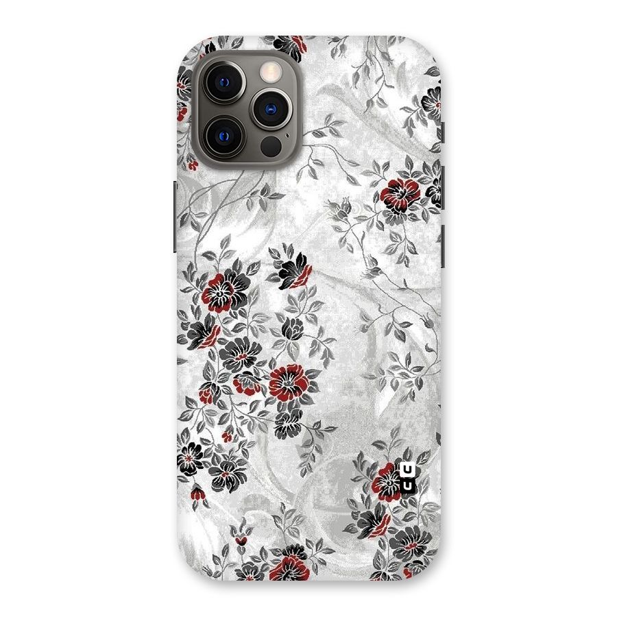 Pleasing Grey Floral Back Case for iPhone 12 Pro