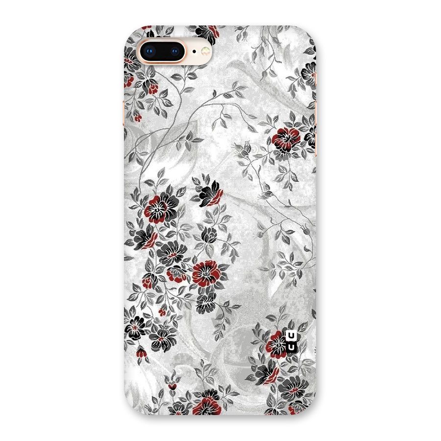 Pleasing Grey Floral Back Case for iPhone 8 Plus