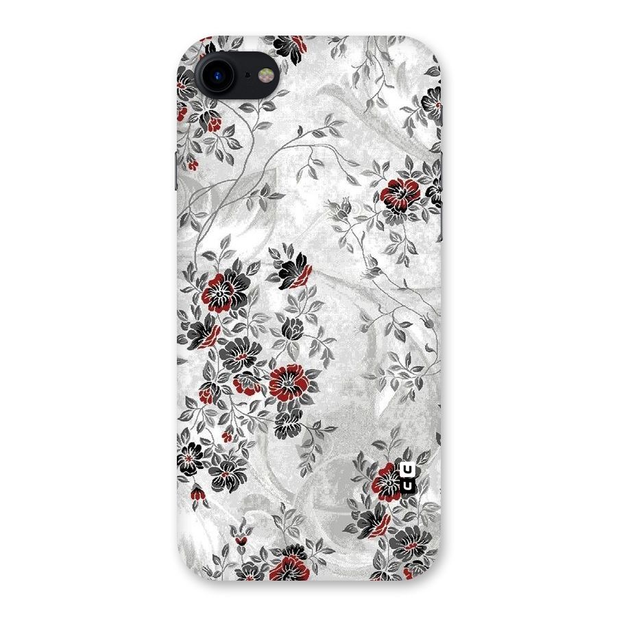 Pleasing Grey Floral Back Case for iPhone SE 2020