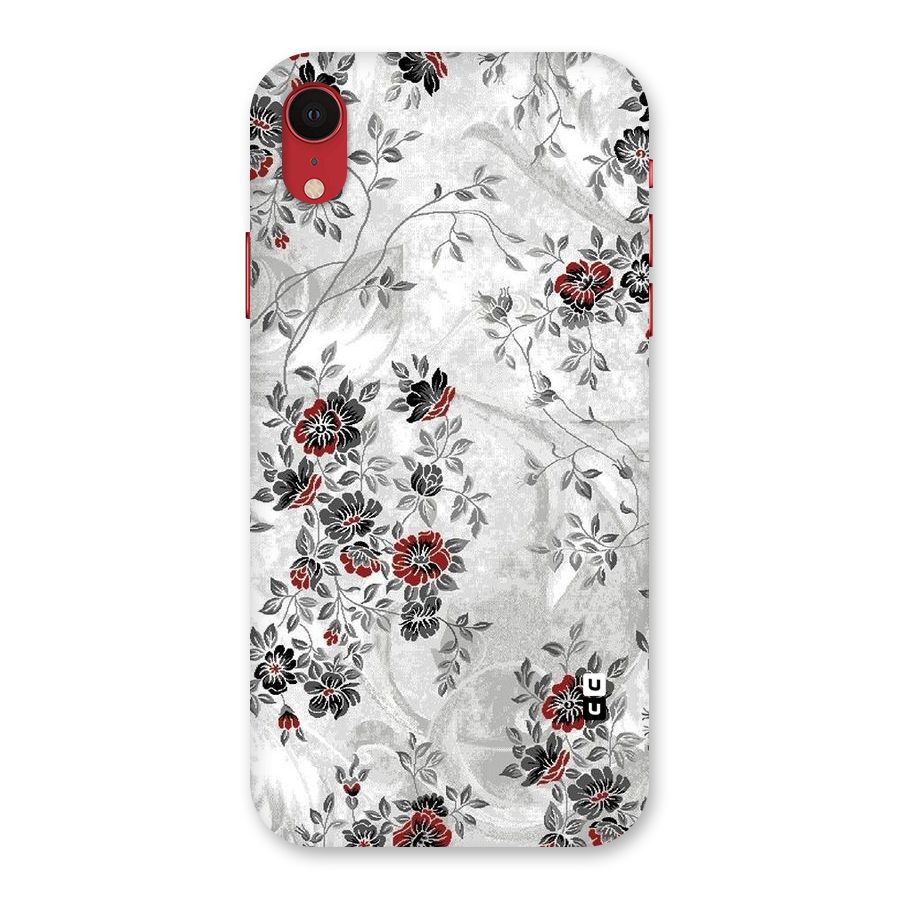 Pleasing Grey Floral Back Case for iPhone XR