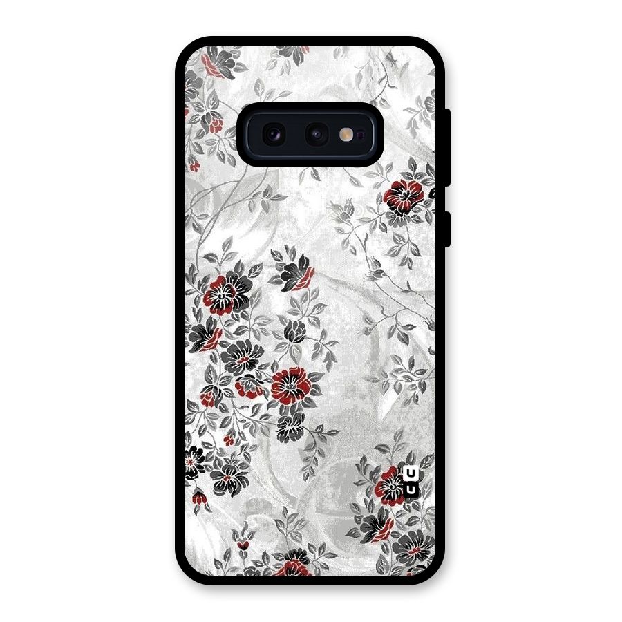 Pleasing Grey Floral Glass Back Case for Galaxy S10e