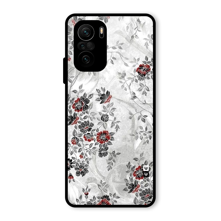 Pleasing Grey Floral Glass Back Case for Mi 11x