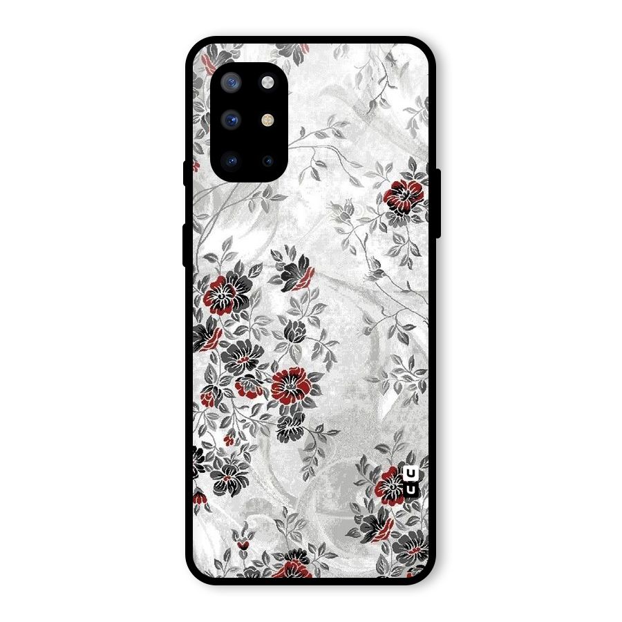 Pleasing Grey Floral Glass Back Case for OnePlus 8T