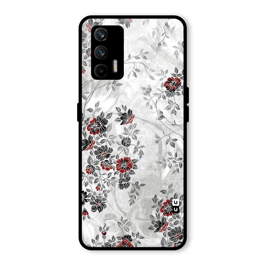 Pleasing Grey Floral Glass Back Case for Realme GT 5G