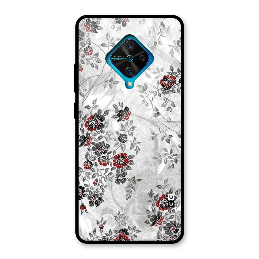Pleasing Grey Floral Glass Back Case for Vivo S1 Pro