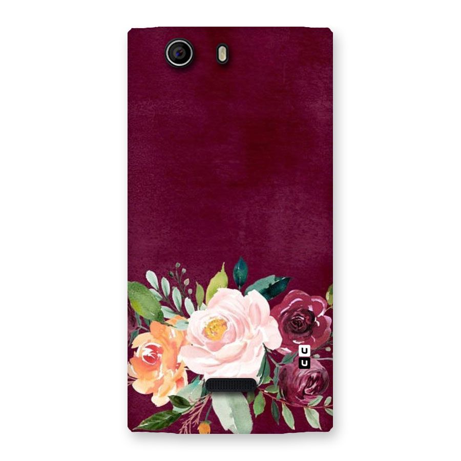 Plum Floral Design Back Case for Canvas Nitro 2 E311