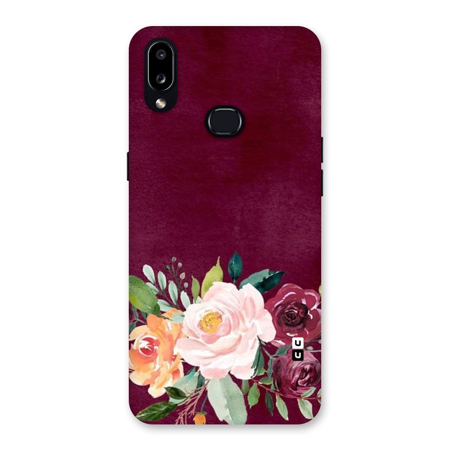 Plum Floral Design Back Case for Galaxy A10s