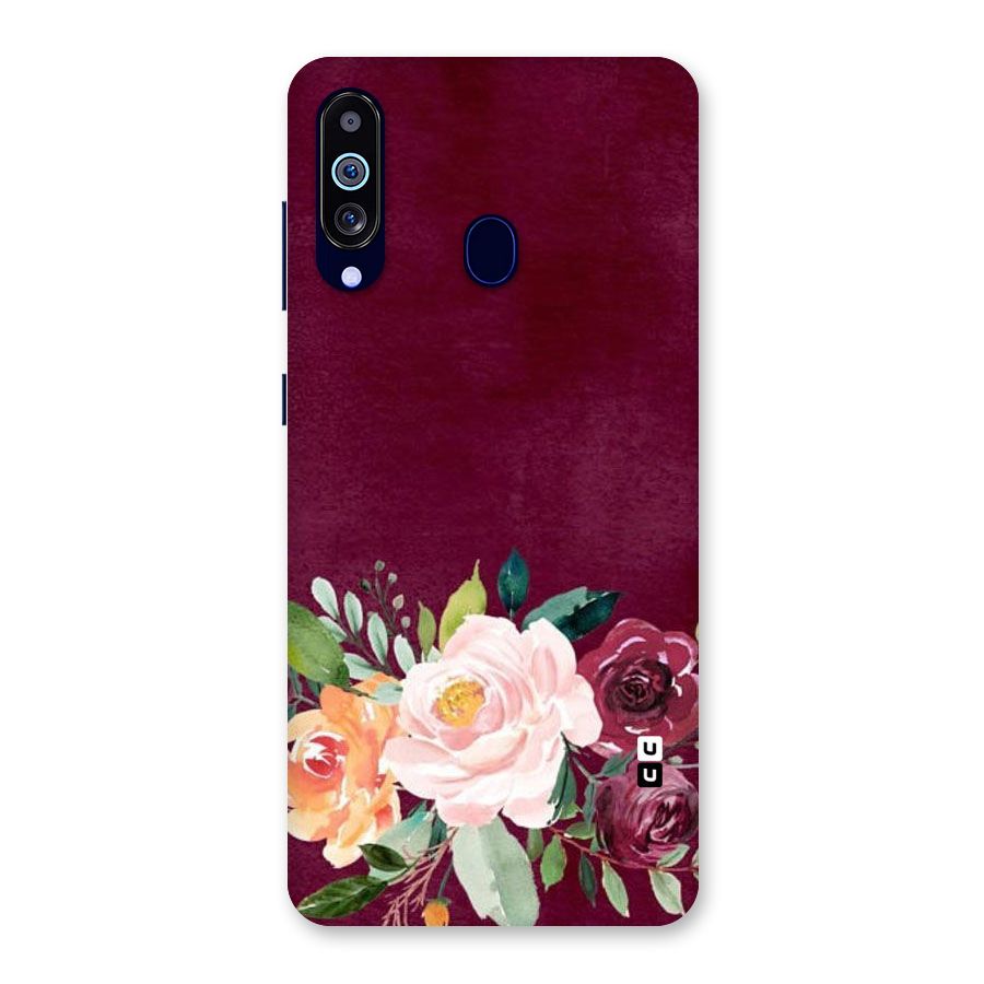 Plum Floral Design Back Case for Galaxy A60