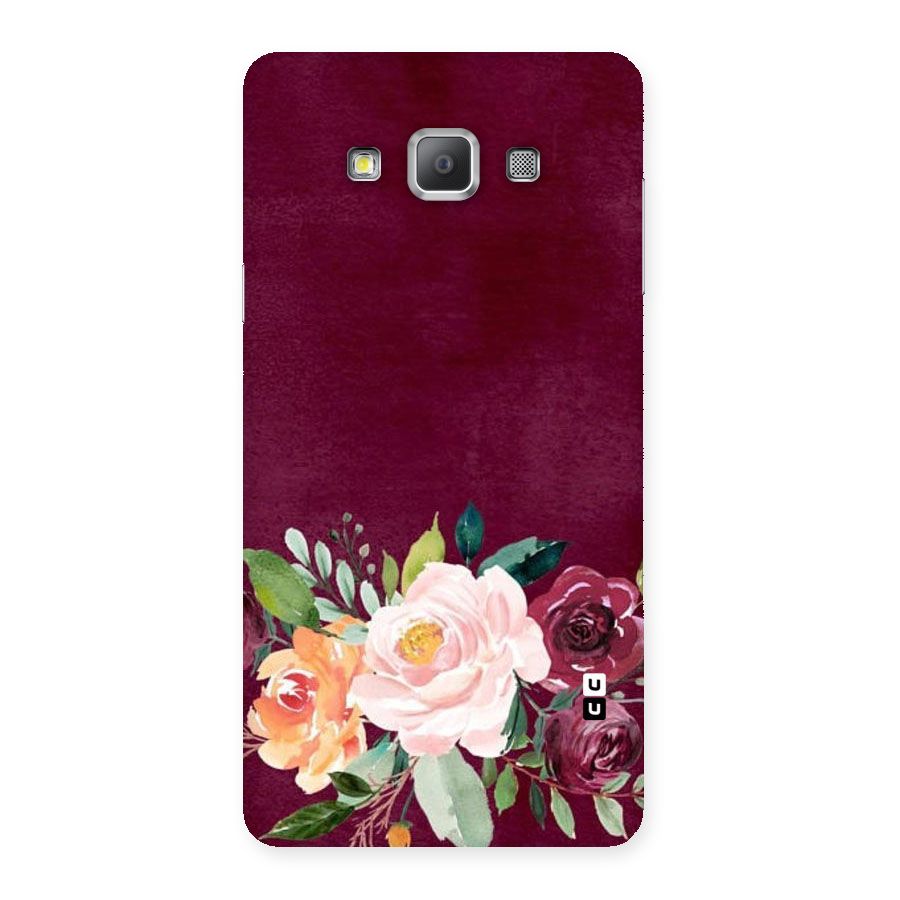 Plum Floral Design Back Case for Galaxy A7