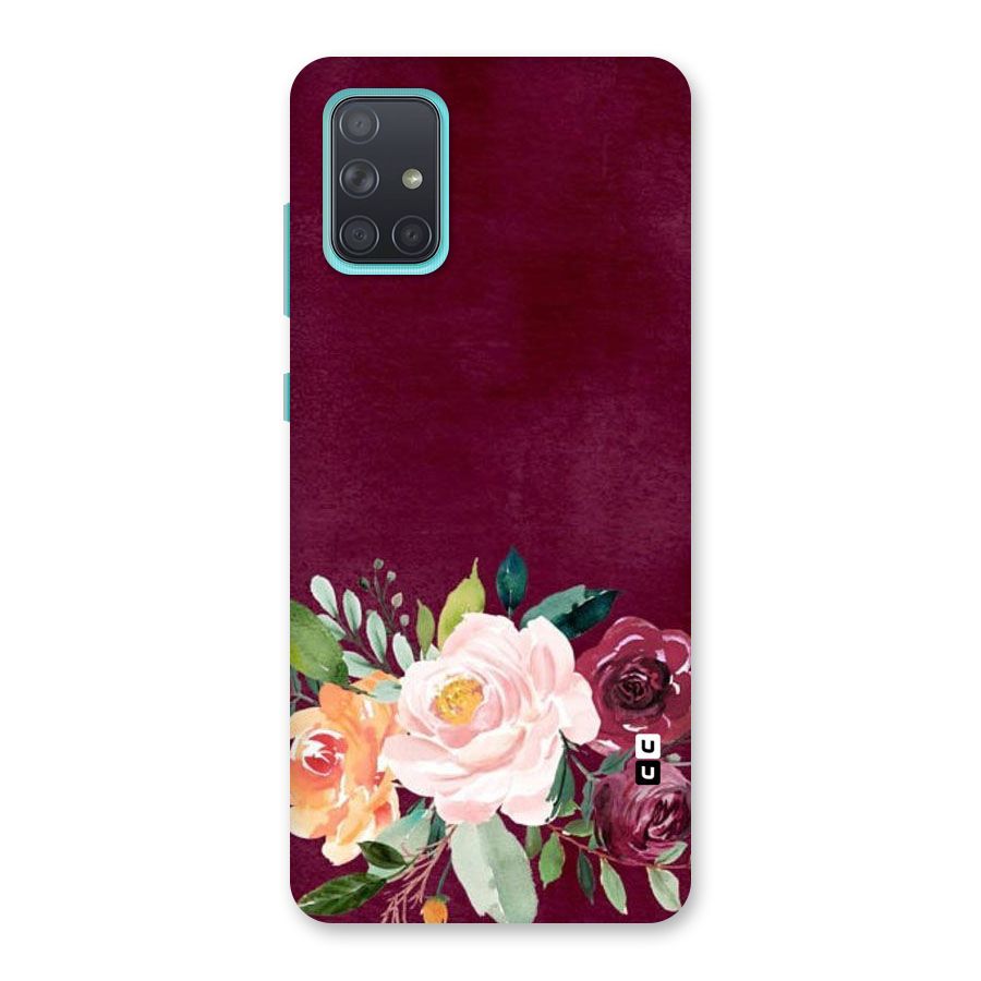 Plum Floral Design Back Case for Galaxy A71