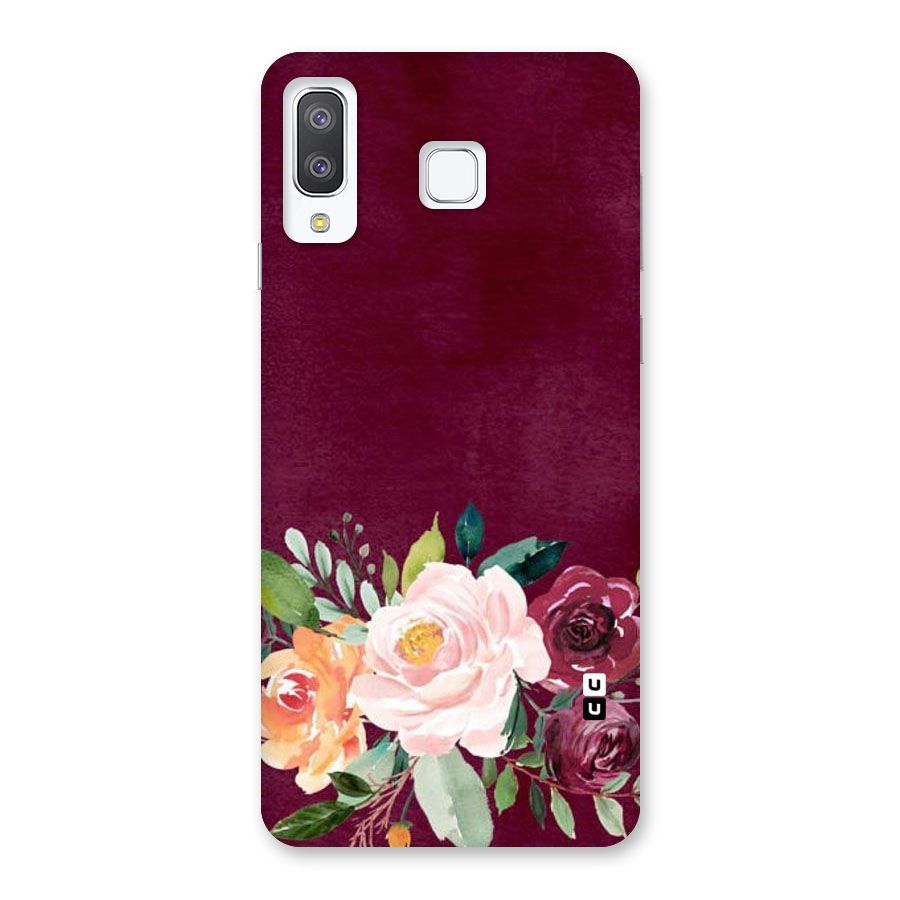 Plum Floral Design Back Case for Galaxy A8 Star