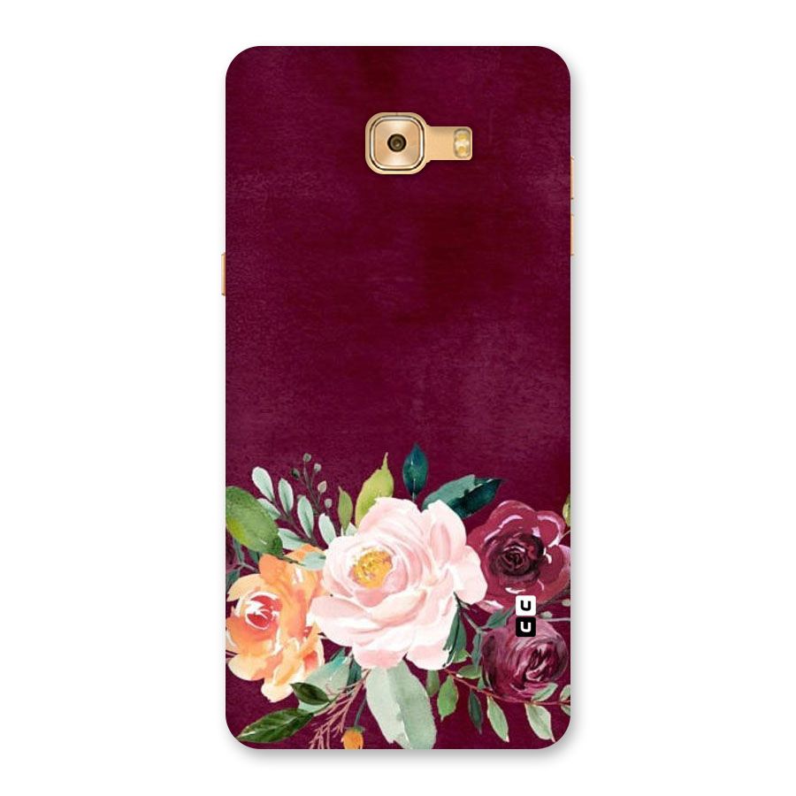 Plum Floral Design Back Case for Galaxy C9 Pro