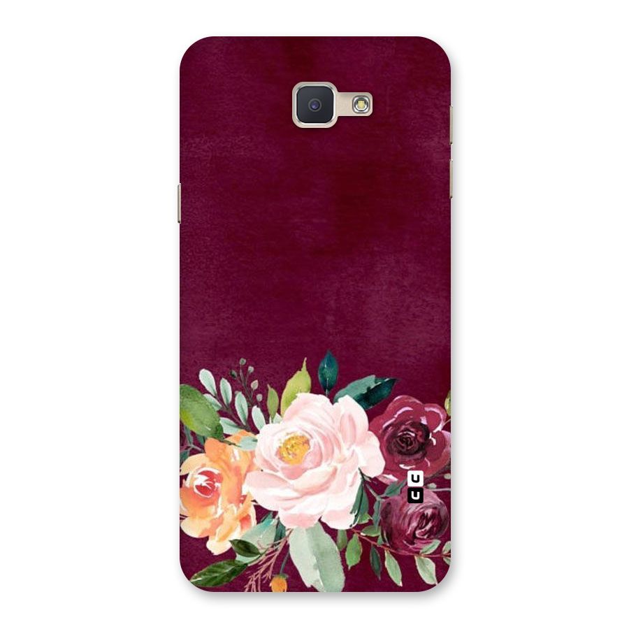 Plum Floral Design Back Case for Galaxy J5 Prime