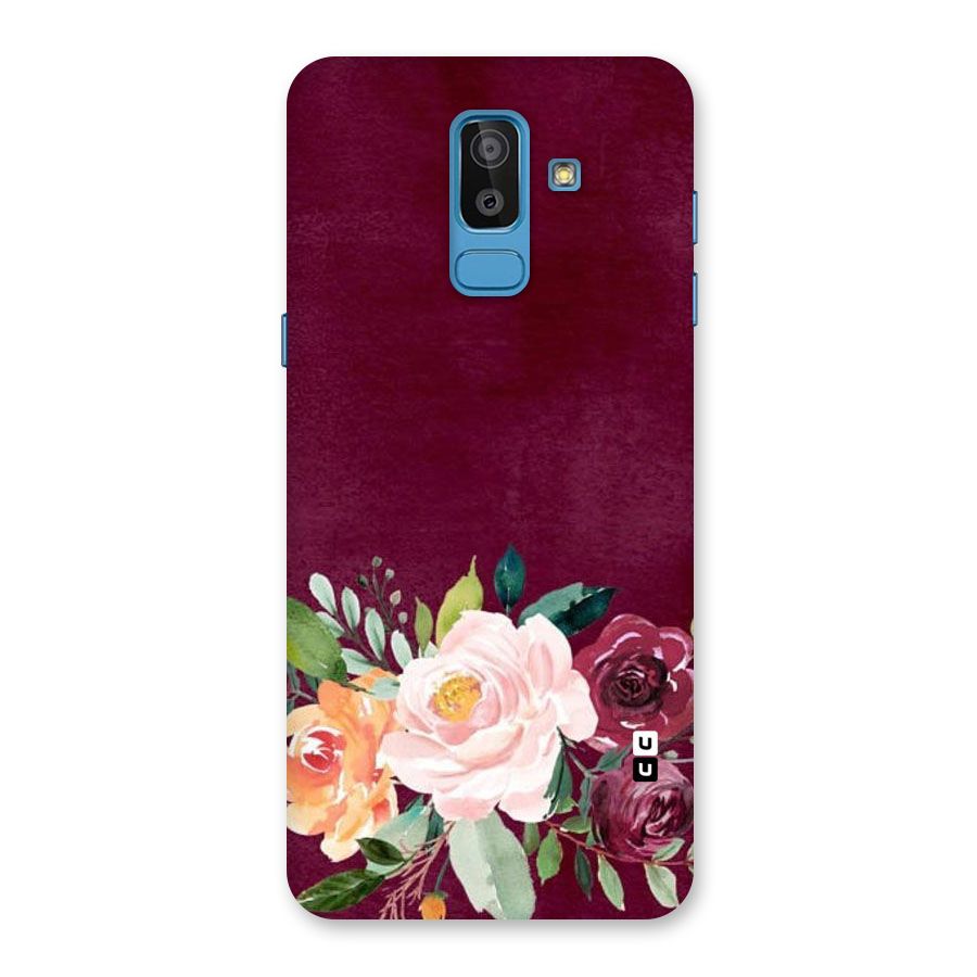 Plum Floral Design Back Case for Galaxy J8