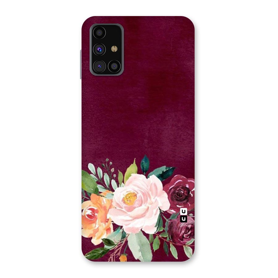 Plum Floral Design Back Case for Galaxy M31s