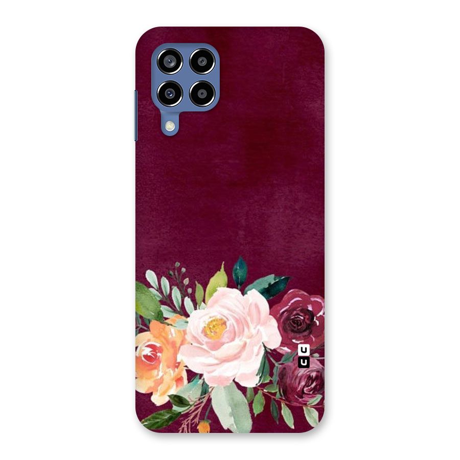 Plum Floral Design Back Case for Galaxy M53 5G