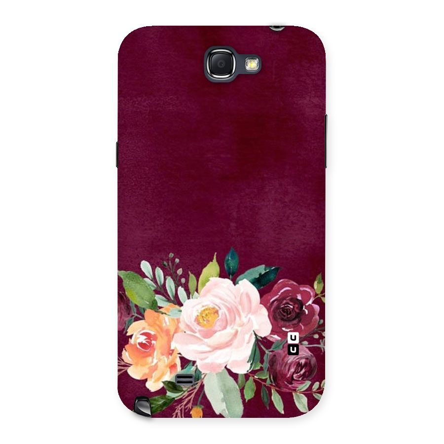 Plum Floral Design Back Case for Galaxy Note 2
