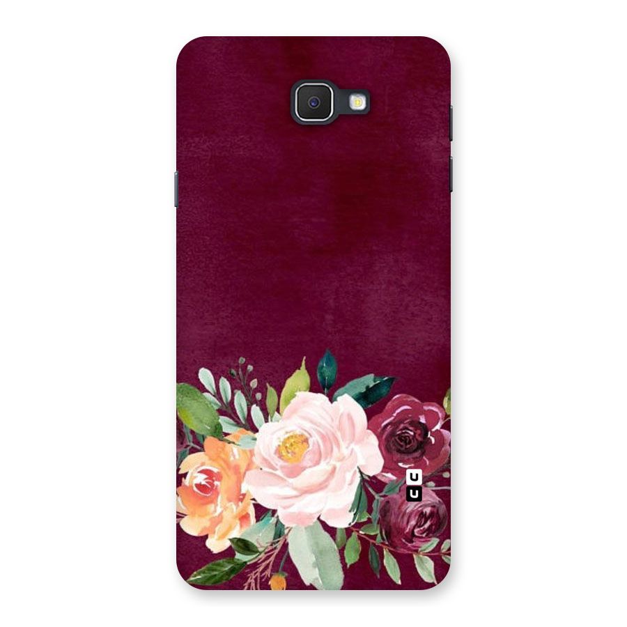 Plum Floral Design Back Case for Galaxy On7 2016
