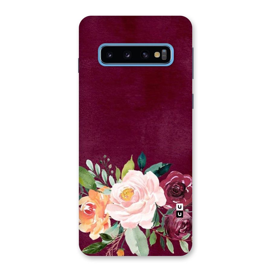 Plum Floral Design Back Case for Galaxy S10